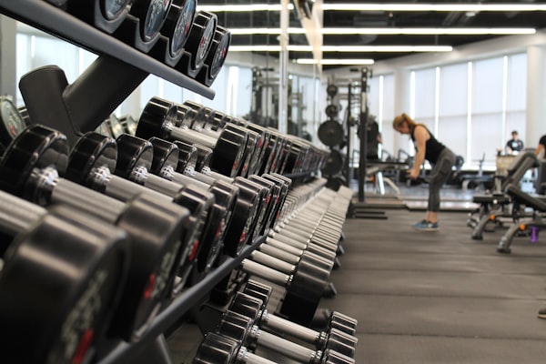 Modern gym interior with advanced equipment monitoring